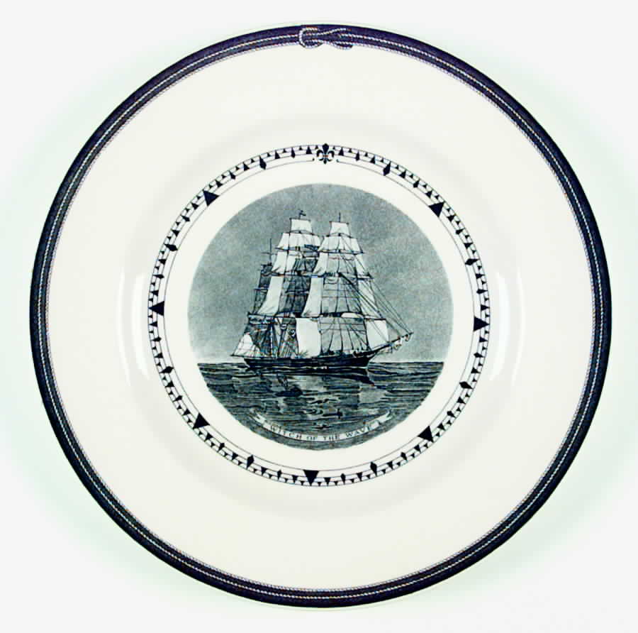 American Clipper Ships Black Dinner Plate by Wedgwood-1