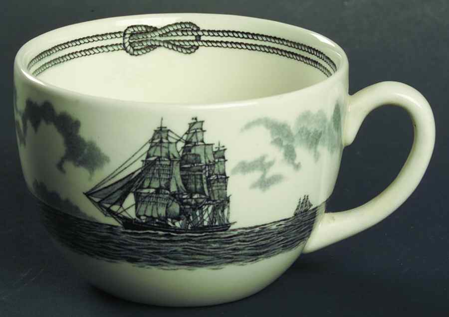 American Clipper Ships Black Flat Cup by Wedgwood-1