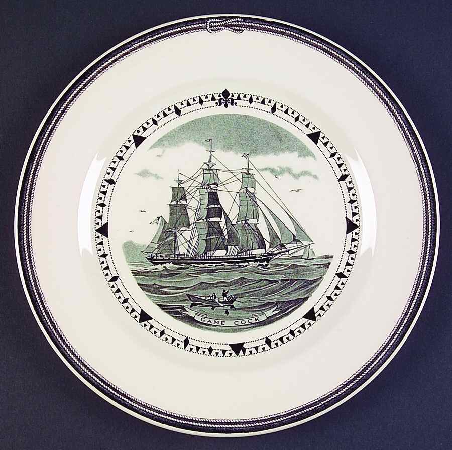American Clipper Ships Black Luncheon Plate by Wedgwood-1