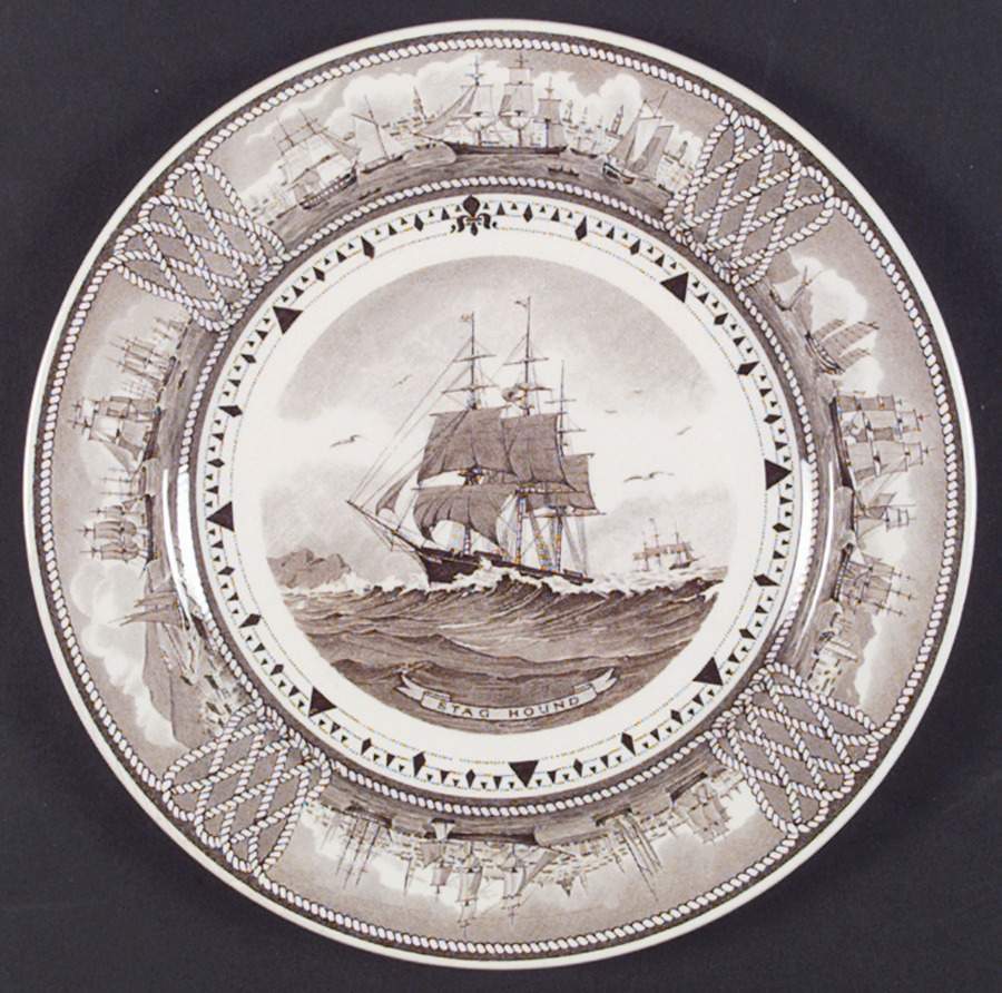 The American Clipper Ship Brown Luncheon Plate by Wedgwood-1