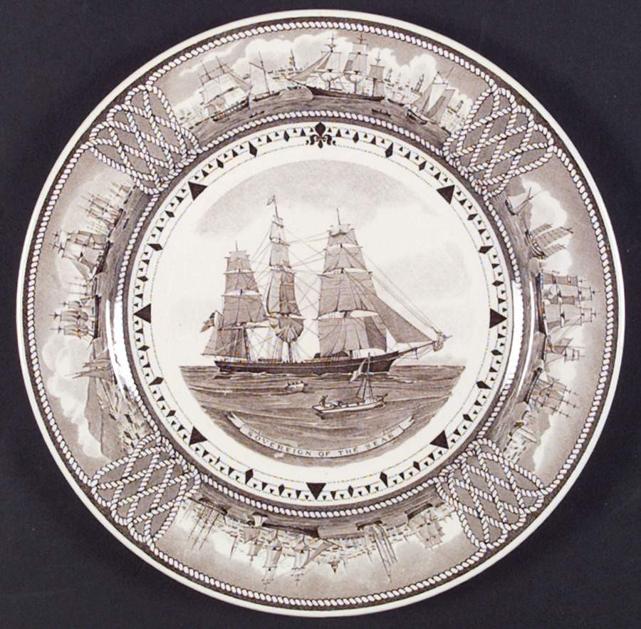 The American Clipper Ship Brown Luncheon Plate by Wedgwood-1