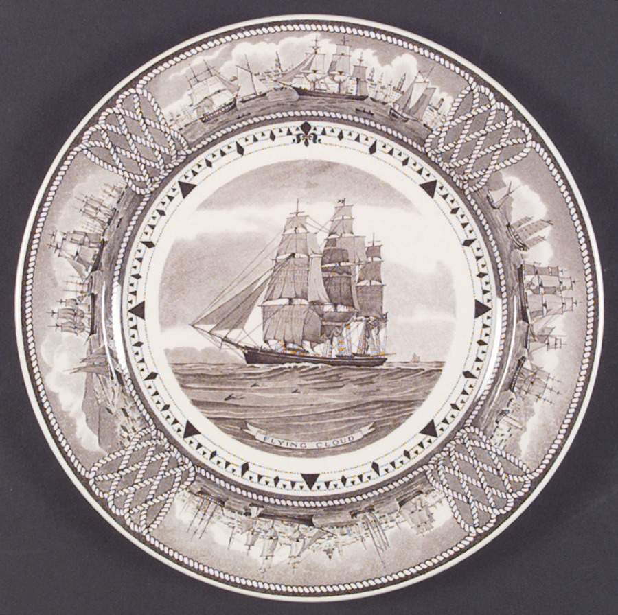 The American Clipper Ship Brown Luncheon Plate by Wedgwood-1