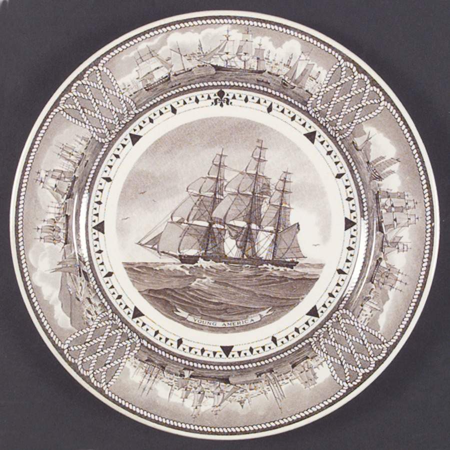 The American Clipper Ship Brown Luncheon Plate by Wedgwood-1