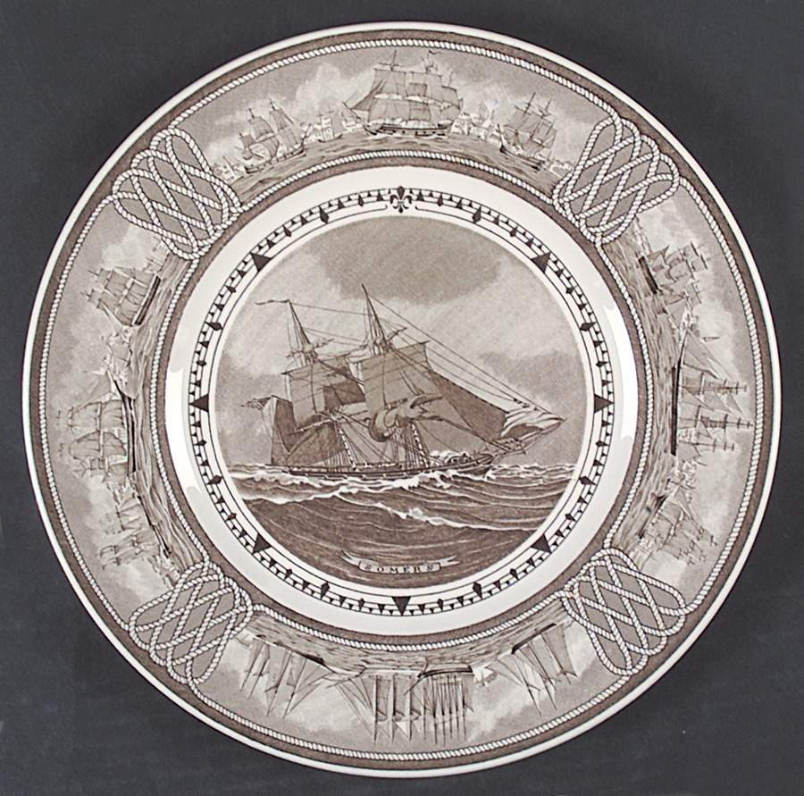 The American Clipper Ship Brown Dinner Plate by Wedgwood-1