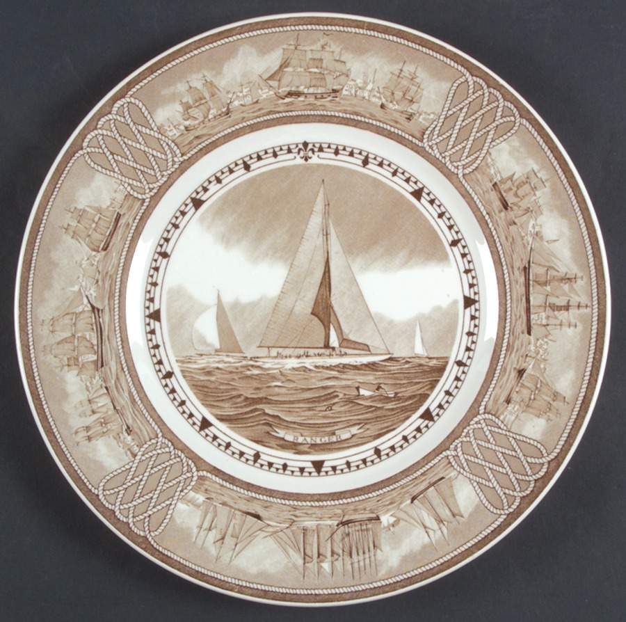 The American Clipper Ship Brown Dinner Plate by Wedgwood-1