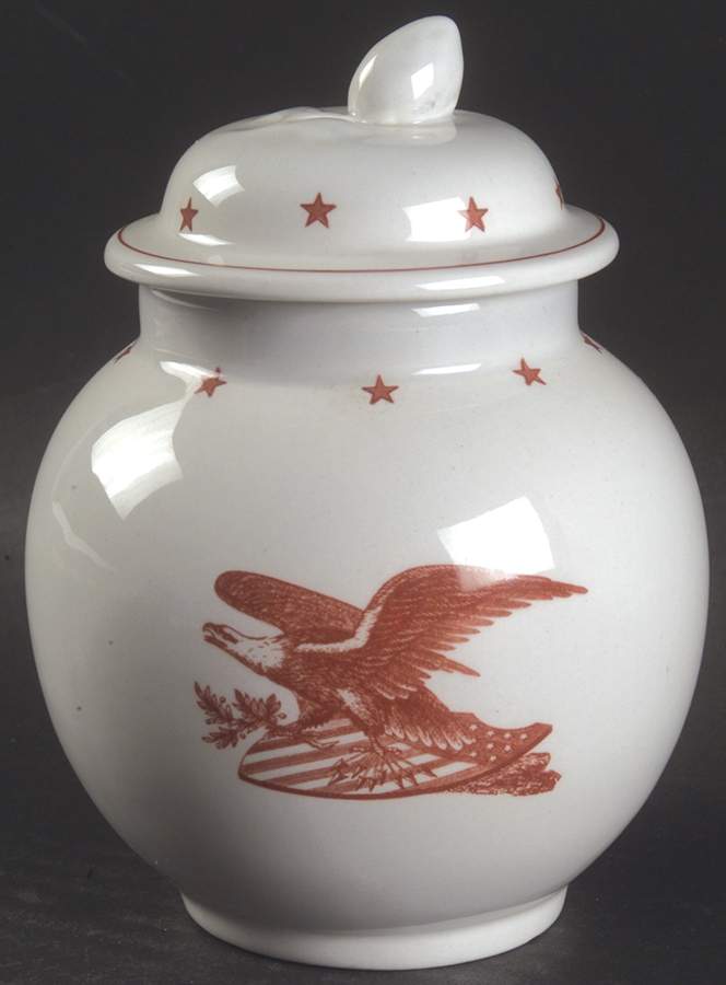 American Eagle Red Sugar Bowl & Lid by Wedgwood-1