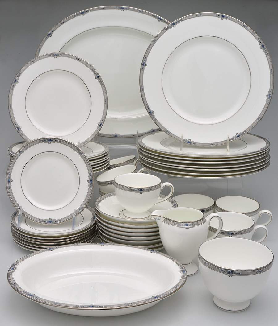 Amherst (Platinum Trim) 44 Piece Estate Set by Wedgwood-1