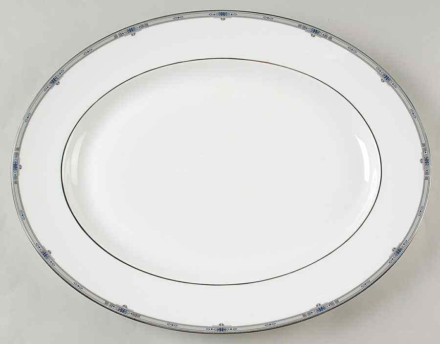 Amherst (Platinum Trim) 17" Oval Serving Platter by Wedgwood-1