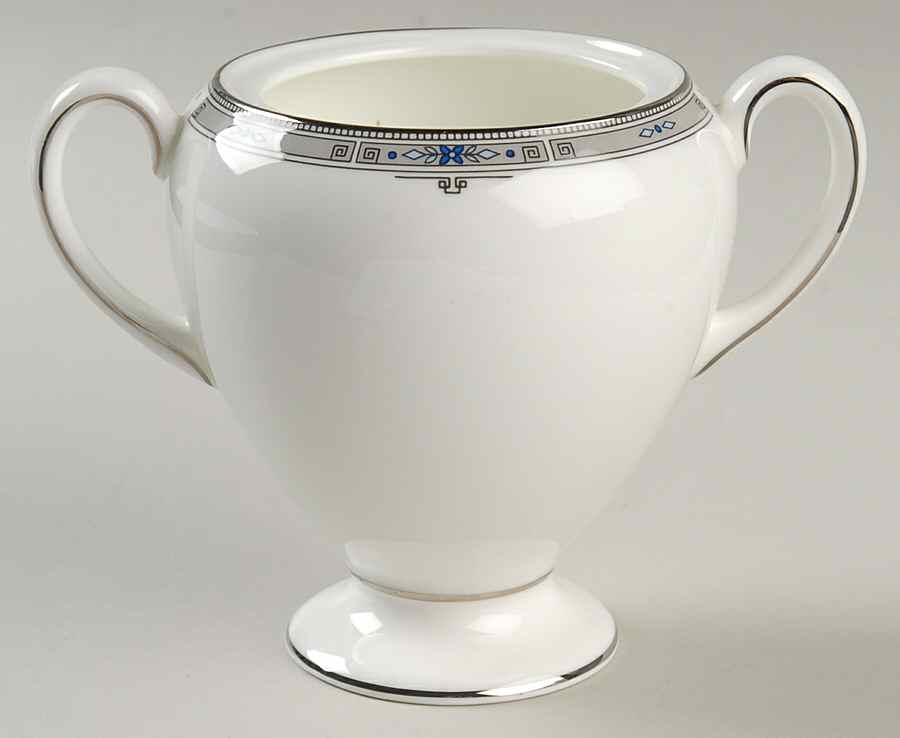 Amherst (Platinum Trim) Globe Shape Sugar Bowl No Lid by Wedgwood-1