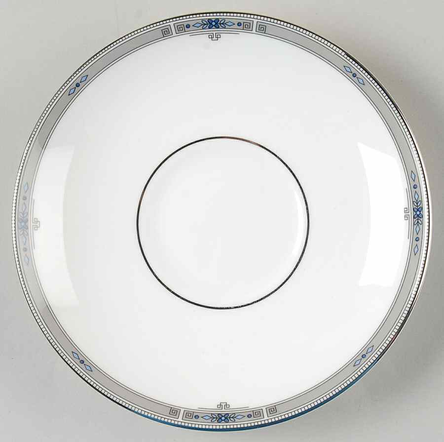 Amherst (Platinum Trim) Saucer for Leigh Shape Footed Cup by Wedgwood-1