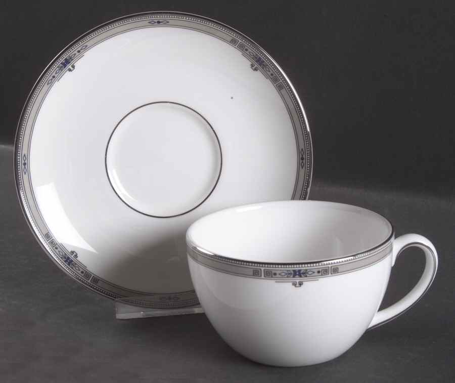 Amherst (Platinum Trim) Breakfast Cup & Saucer Set by Wedgwood-1