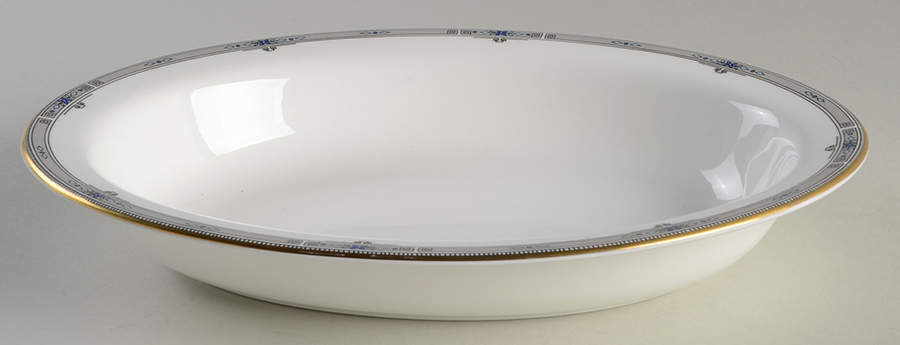 Amherst (Gold Trim) 10" Oval Vegetable Bowl by Wedgwood-1