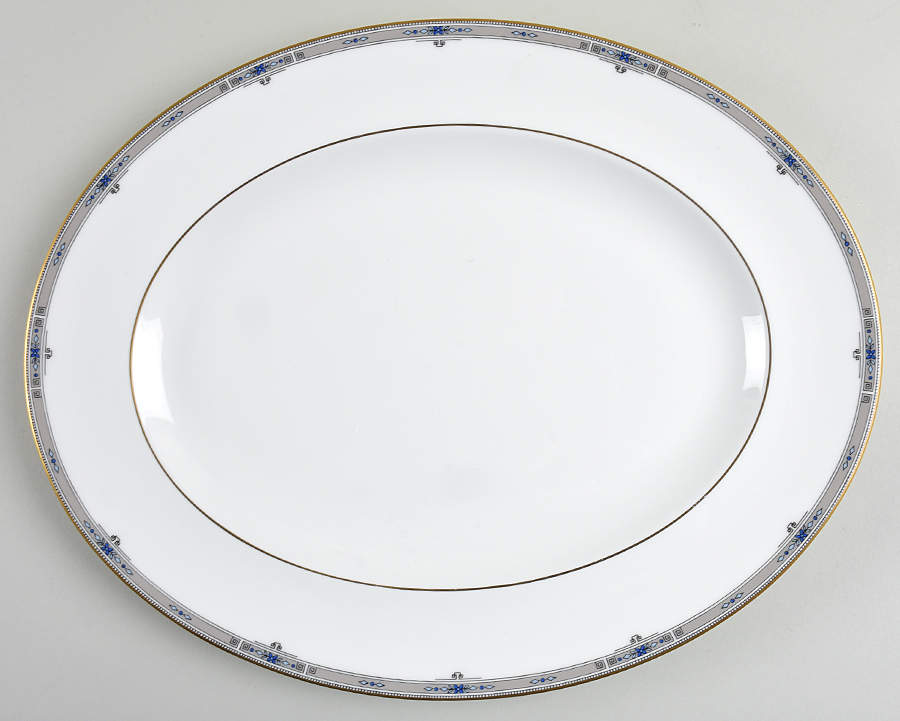 Amherst (Gold Trim) 14" Oval Serving Platter by Wedgwood-1