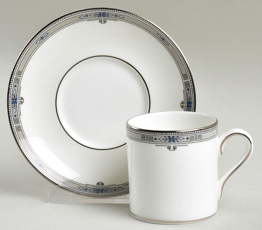 Amherst (Gold Trim) Flat Demitasse Cup & Saucer Set by Wedgwood-1