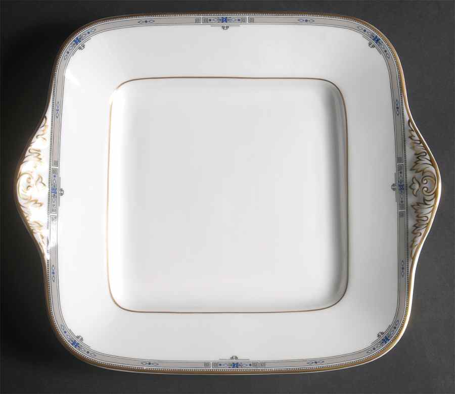 Amherst (Gold Trim) Square Handled Cake Plate by Wedgwood-1