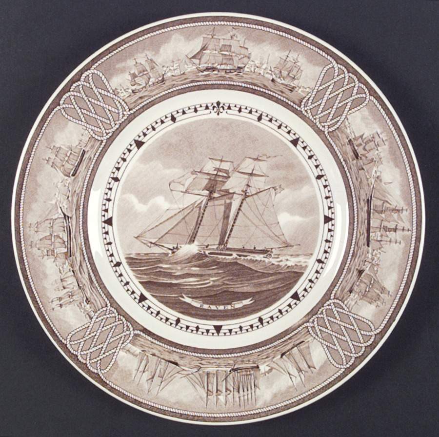 American Sailing Ship Brown Dinner Plate by Wedgwood-1