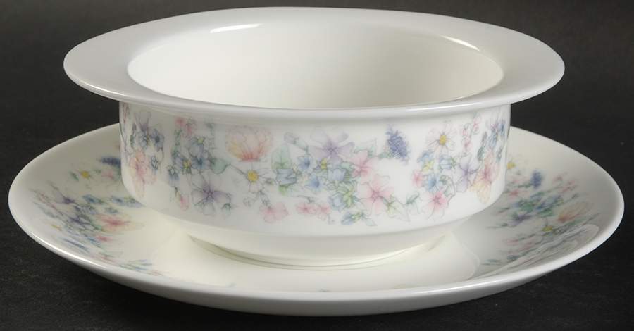Angela Flat Cream Soup Bowl & Saucer Set by Wedgwood-1