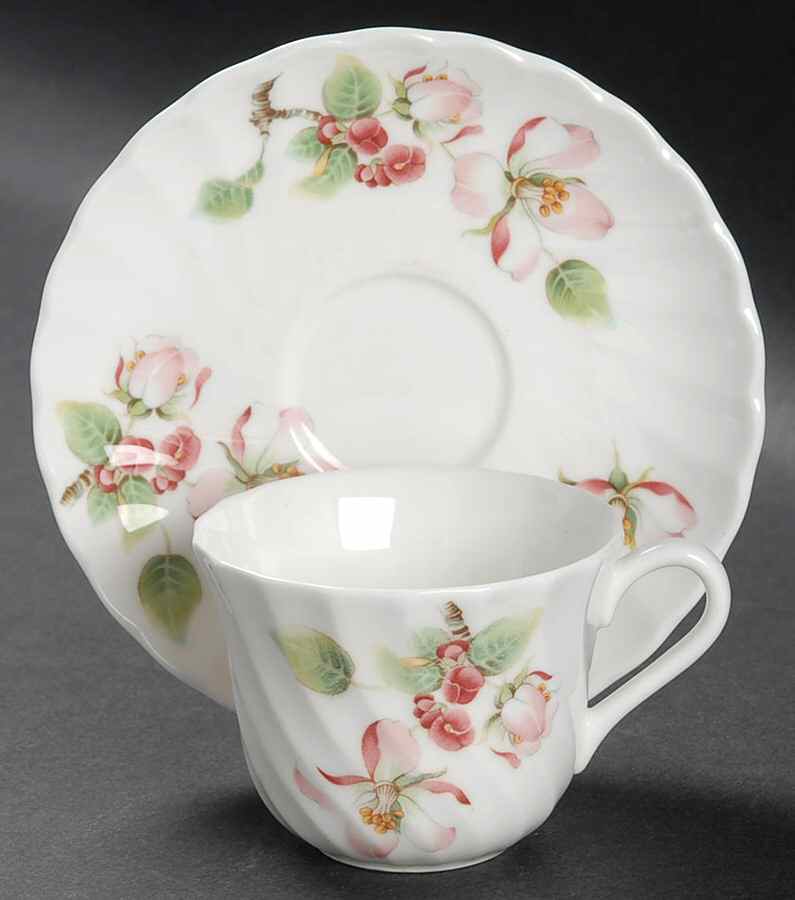 Apple Blossom Flat Demitasse Cup & Saucer Set by Wedgwood-1