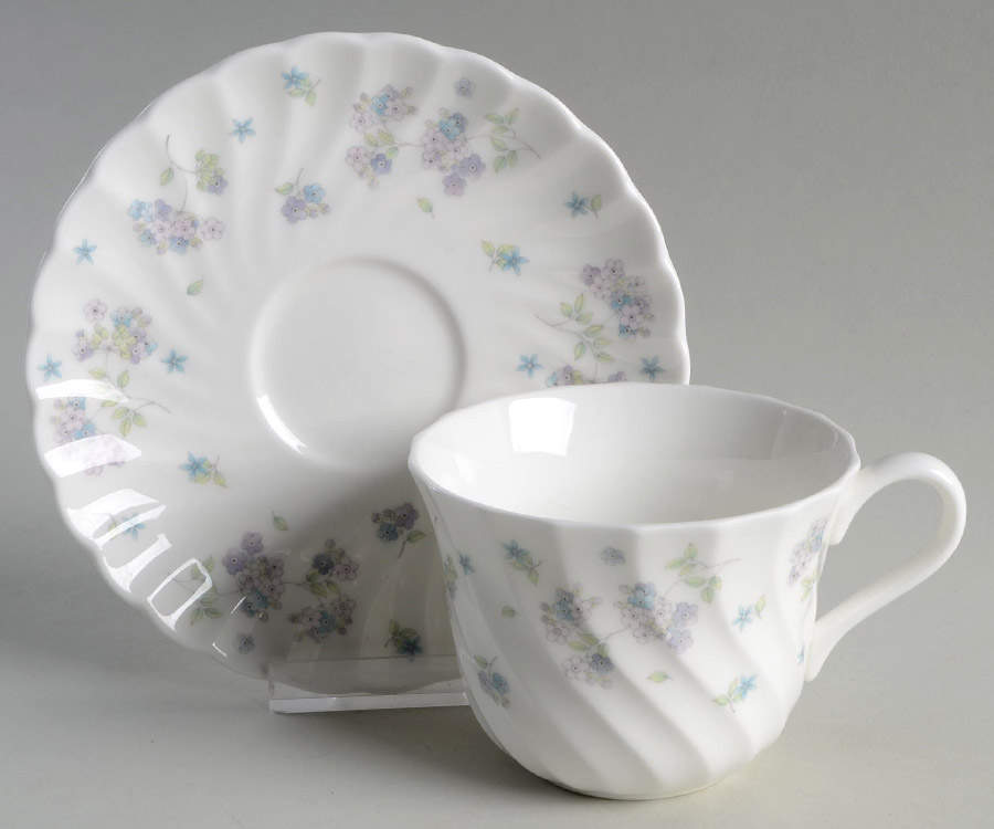 April Flowers Flat Cup & Saucer Set by Wedgwood-1