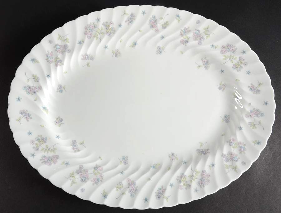 April Flowers 15" Oval Serving Platter by Wedgwood-1