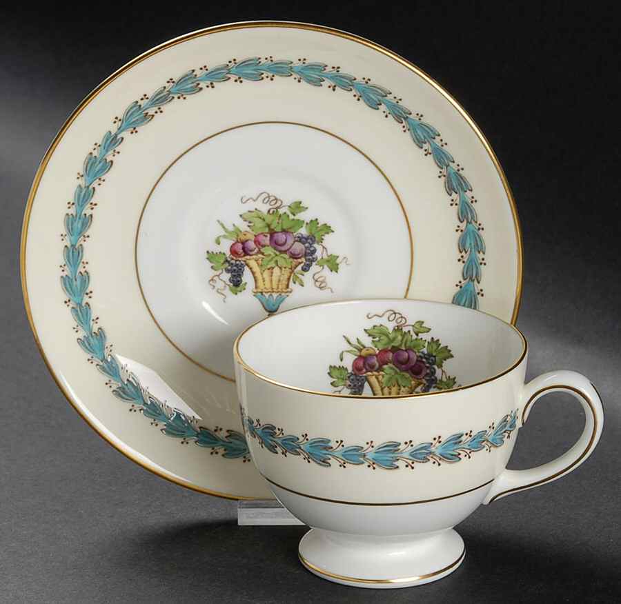 Appledore Footed Cup & Saucer Set by Wedgwood-1