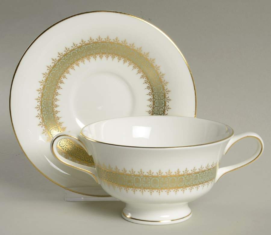 Argyll Footed Cream Soup Bowl & Saucer Set by Wedgwood-1
