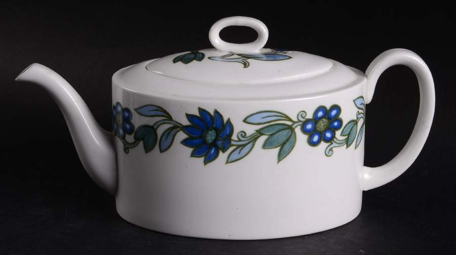 Art Nouveau Blue Teapot & Lid by Wedgwood-1