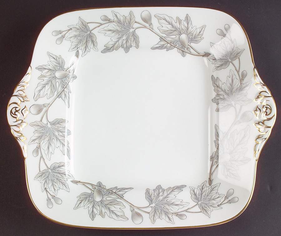 Ashford Grey Square Handled Cake Plate by Wedgwood-1
