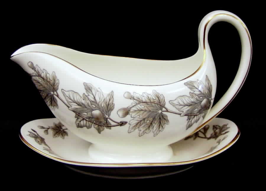 Ashford Grey Gravy Boat with Attached Underplate by Wedgwood-1