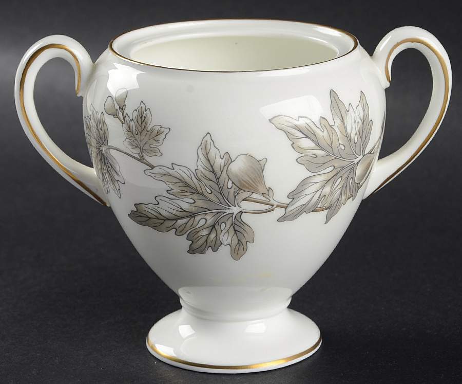 Ashford Grey Globe Shape Sugar Bowl No Lid by Wedgwood-1
