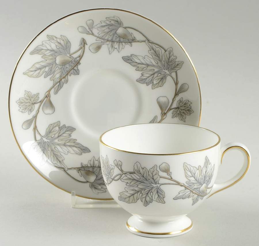 Ashford Grey Footed Cup & Saucer Set by Wedgwood-1