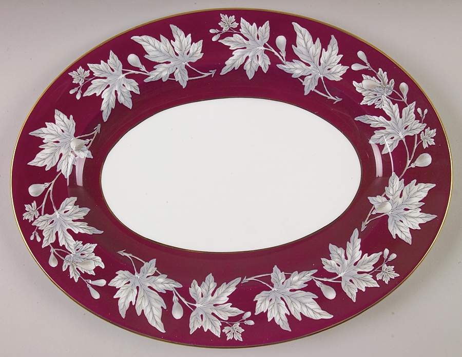 Ashford Red 13" Oval Serving Platter by Wedgwood-1