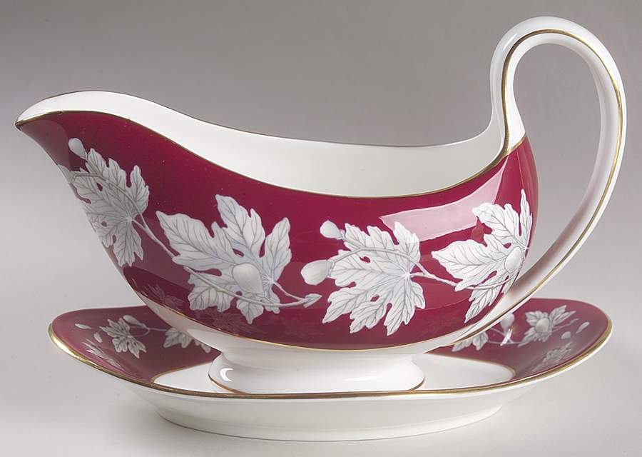 Ashford Red Gravy Boat & Underplate/Relish by Wedgwood-1