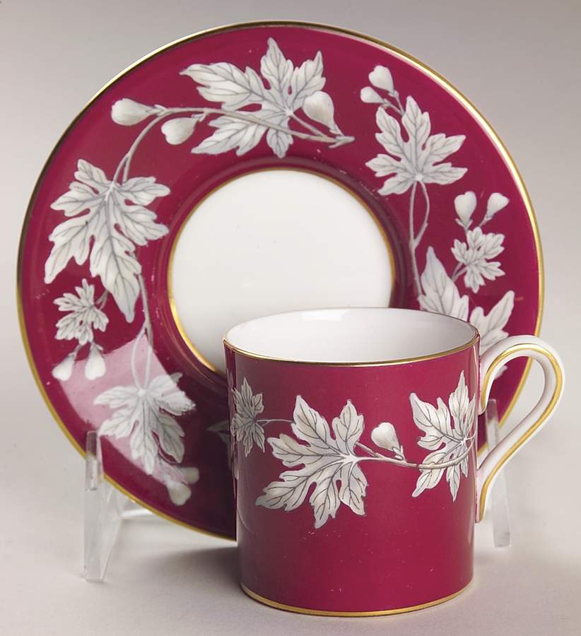 Ashford Red Bond Shape Demitasse Cup and Saucer Set by Wedgwood-1