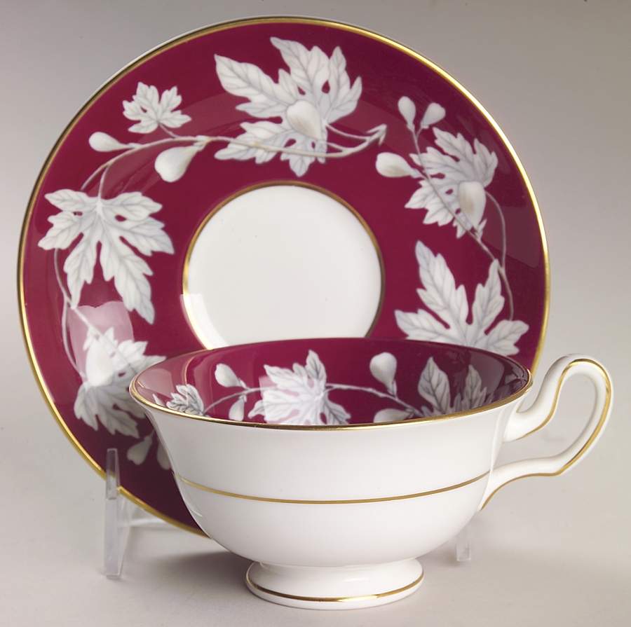 Ashford Red Footed Cup & Saucer Set by Wedgwood-1