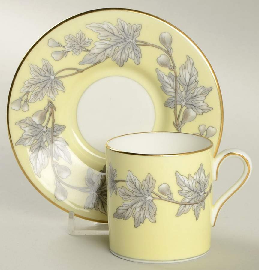 Ashford Yellow Flat Demitasse Cup & Saucer Set by Wedgwood-1
