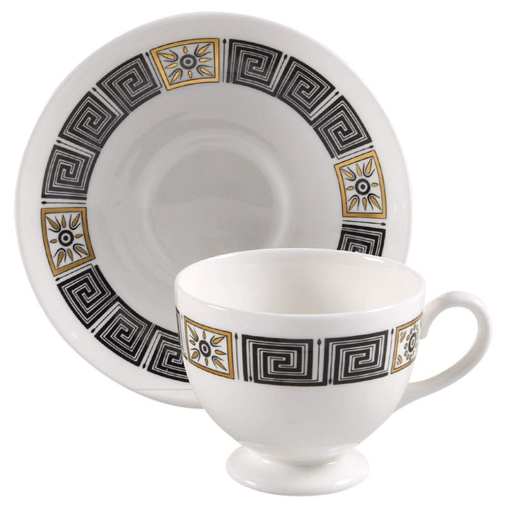 Asia Black Footed Cup & Saucer Set by Wedgwood-1