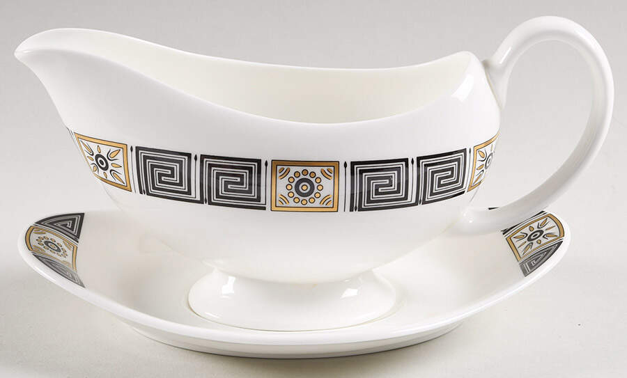 Asia Black Gravy Boat & Underplate by Wedgwood-1