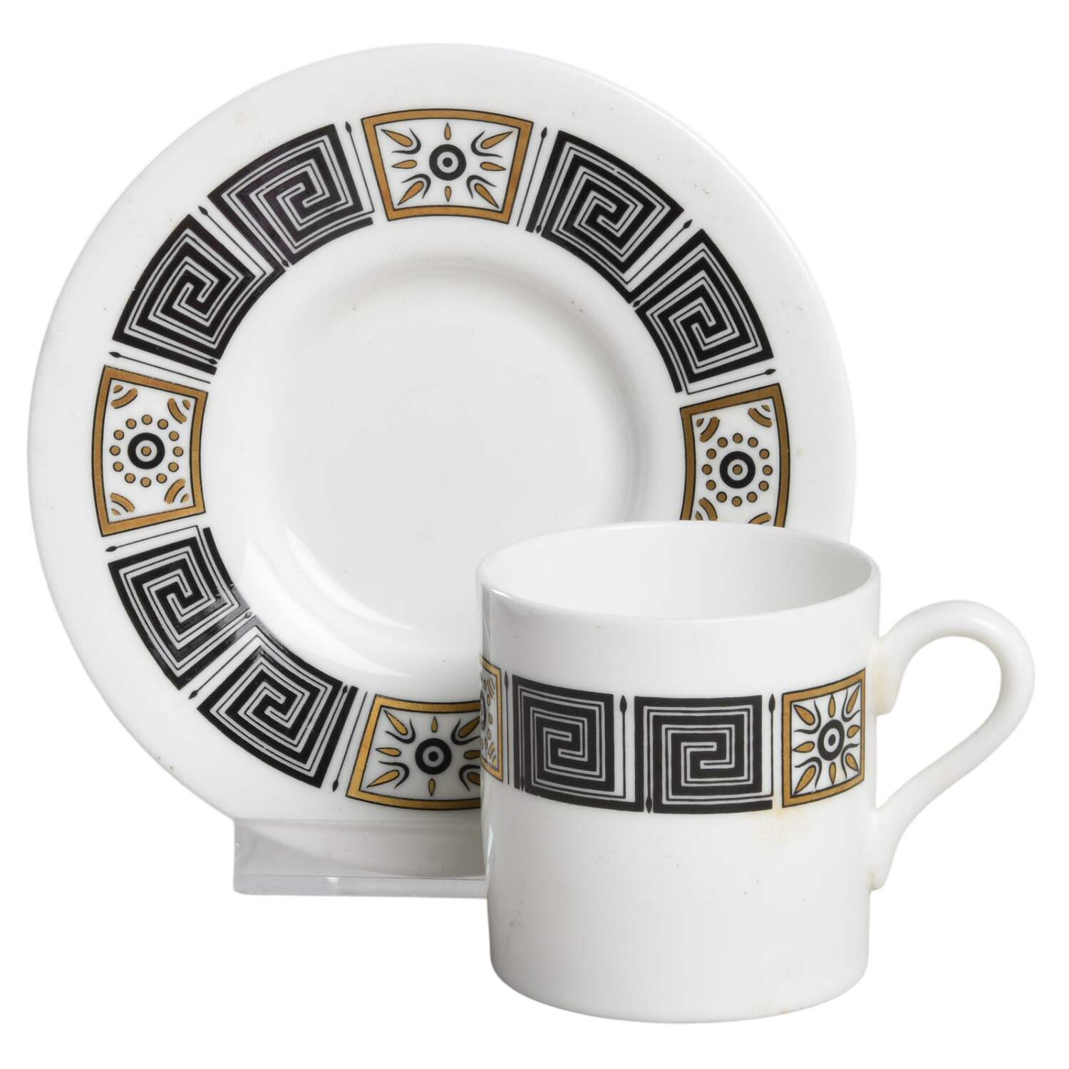 Asia Black Bond Shape Demitasse Cup and Saucer Set by Wedgwood-1