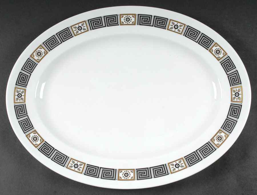 Asia Black 15" Oval Serving Platter by Wedgwood-1