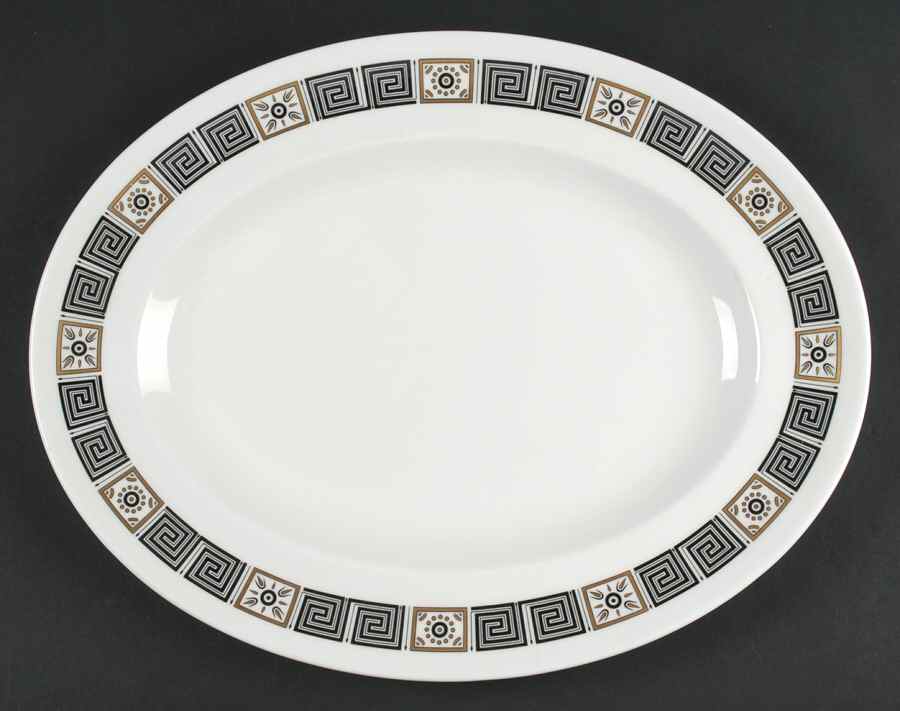 Asia Black 13" Oval Serving Platter by Wedgwood-1