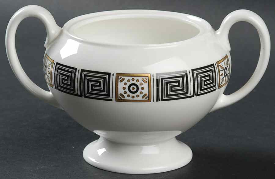 Asia Black Leigh Shape Sugar Bowl No Lid by Wedgwood-1