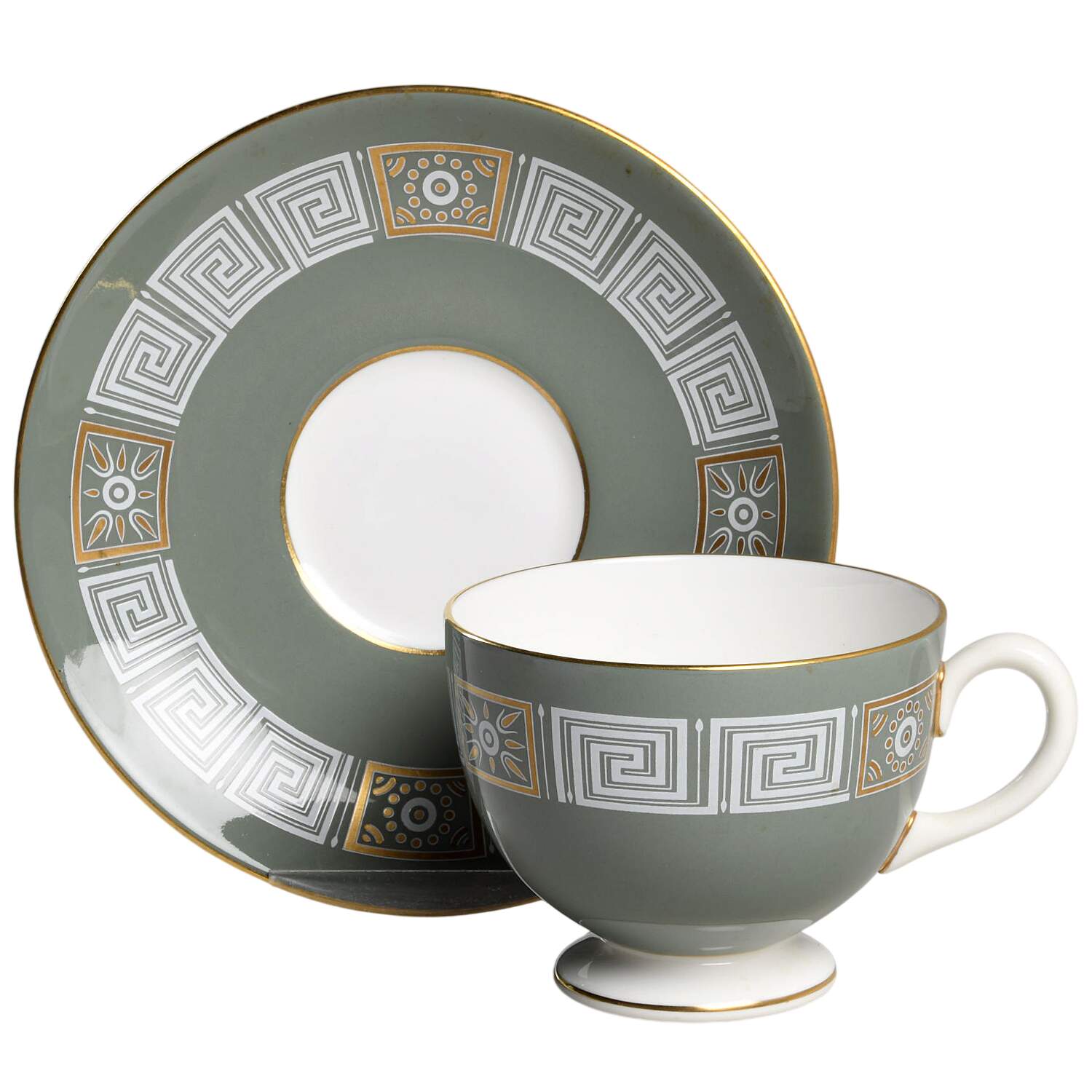 Asia Green Footed Cup & Saucer Set by Wedgwood-1