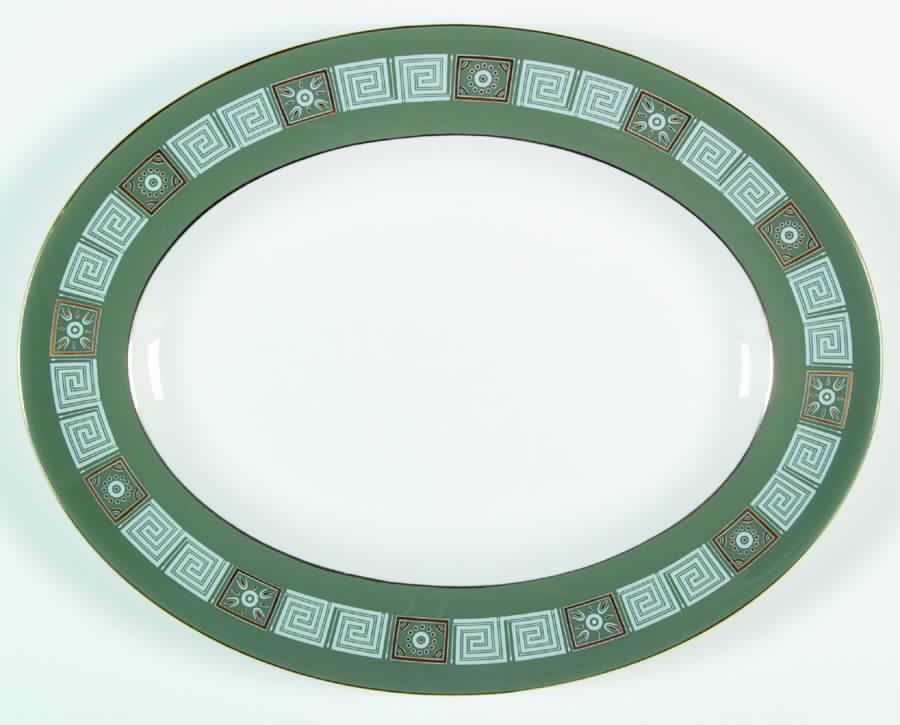 Asia Green 13" Oval Serving Platter by Wedgwood-1