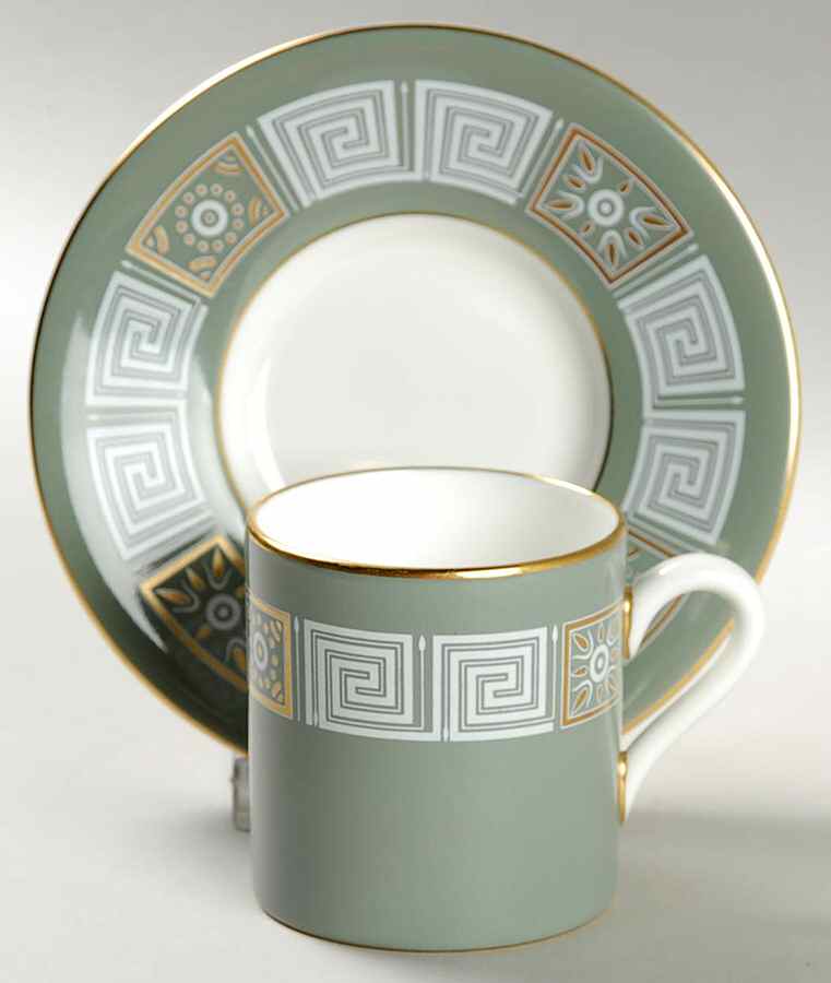 Asia Green Bond Shape Demitasse Cup and Saucer Set by Wedgwood-1