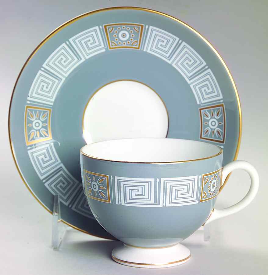 Asia Gray Footed Cup & Saucer Set by Wedgwood-1
