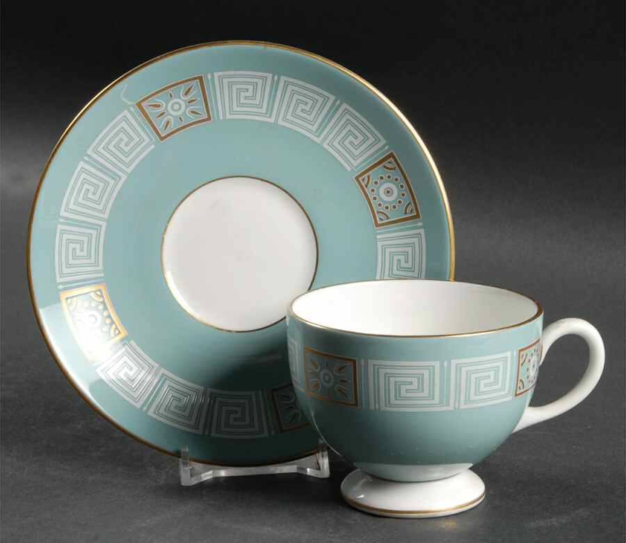Asia Turquoise Footed Cup & Saucer Set by Wedgwood-1