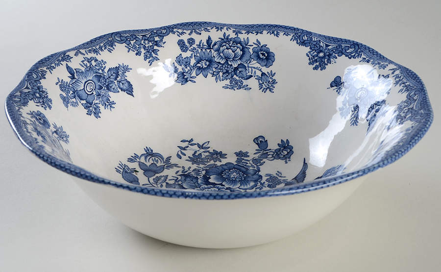 Asiatic Pheasant Blue 9" Round Vegetable Bowl by Wedgwood-1