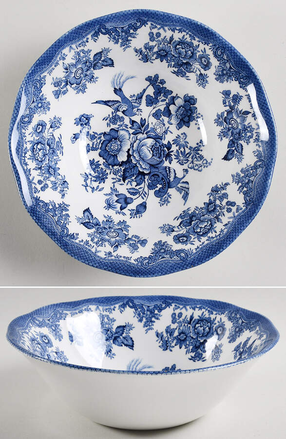 Asiatic Pheasant Blue 8" Round Vegetable Bowl by Wedgwood-1
