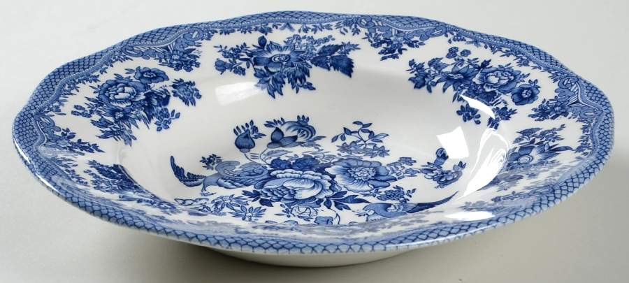 Asiatic Pheasant Blue Rim Soup Bowl by Wedgwood-1